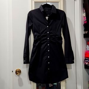 Theory black button up dress